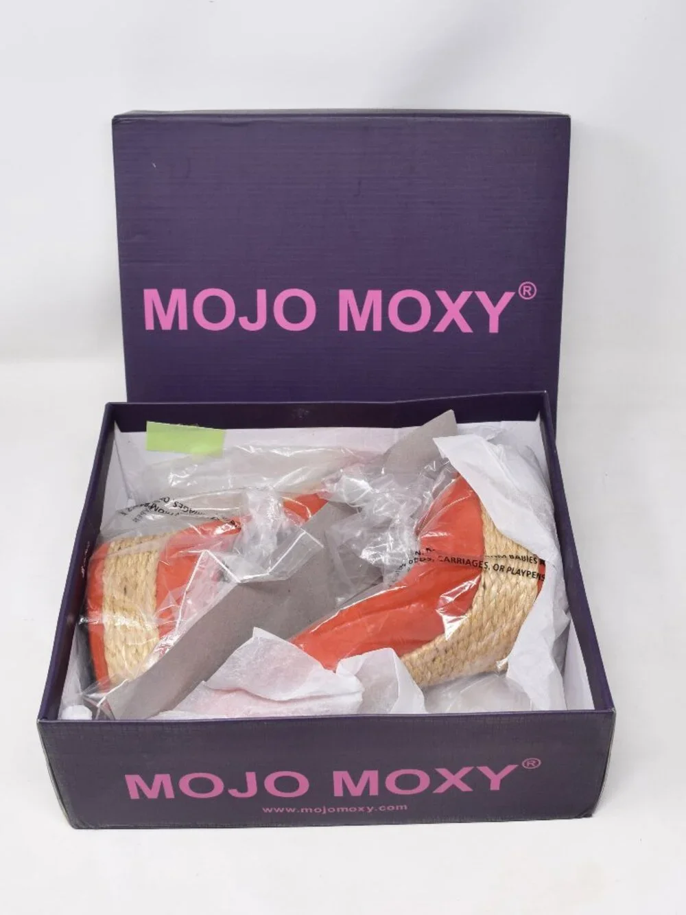 Mojo Moxy Tropicana Platform Pumps 7.5 B Orange Espadrille Heels New Open Peep
